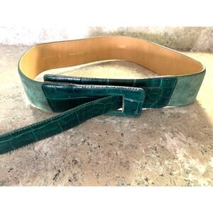 Lejon Alligator Embosed Adjustable Belt No Holes Size L